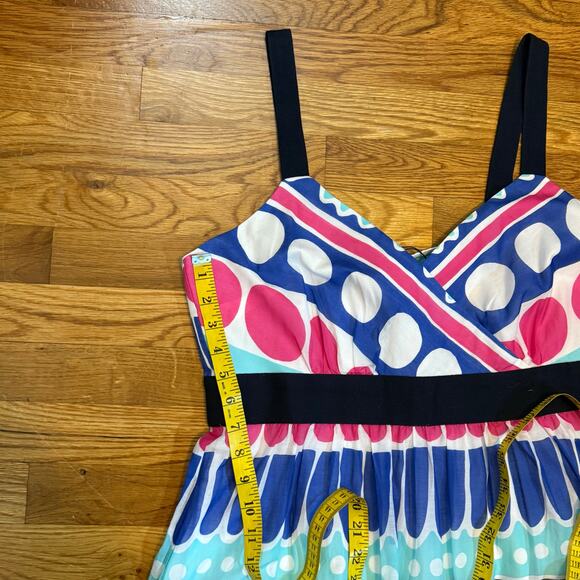 Vineyard Vines Women’s 14 Carolina Stripe Ocean Splash Maxi Dress Silk Polka Dot - Picture 7 of 10